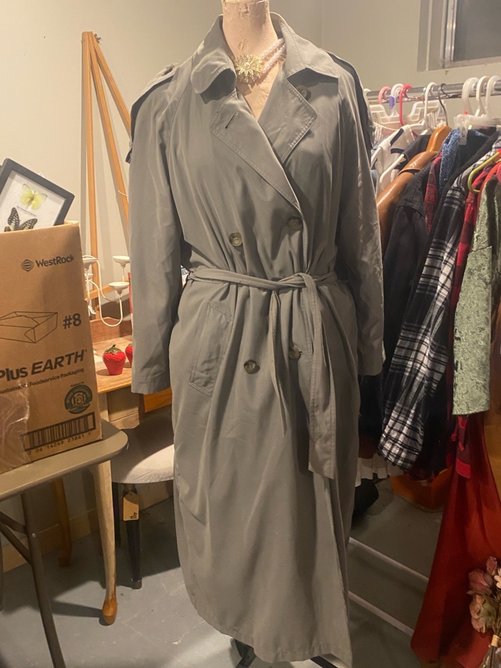 Vintage London Fog Olive Green Trench Coat